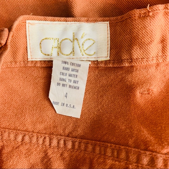 VTG Cache / Burnt Orange Gold Studs Cuffed Jean - Picture 6 of 7